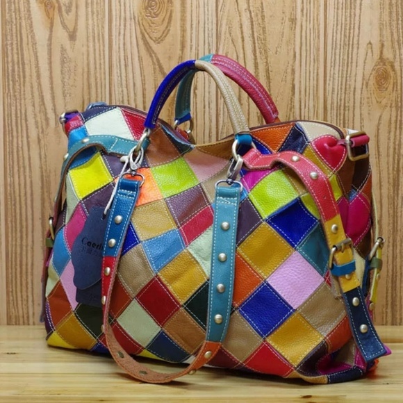 Casual Patchwork Purse/Tote - Picture 2 of 5
